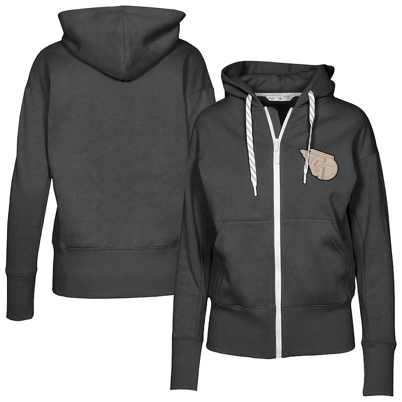 Women's Levelwear Black Cleveland Guardians Gardinia Full-Zip Hoodie