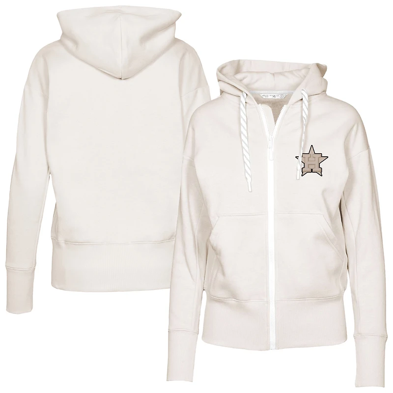 Women's Levelwear Khaki Houston Astros Gardinia Full-Zip Hoodie