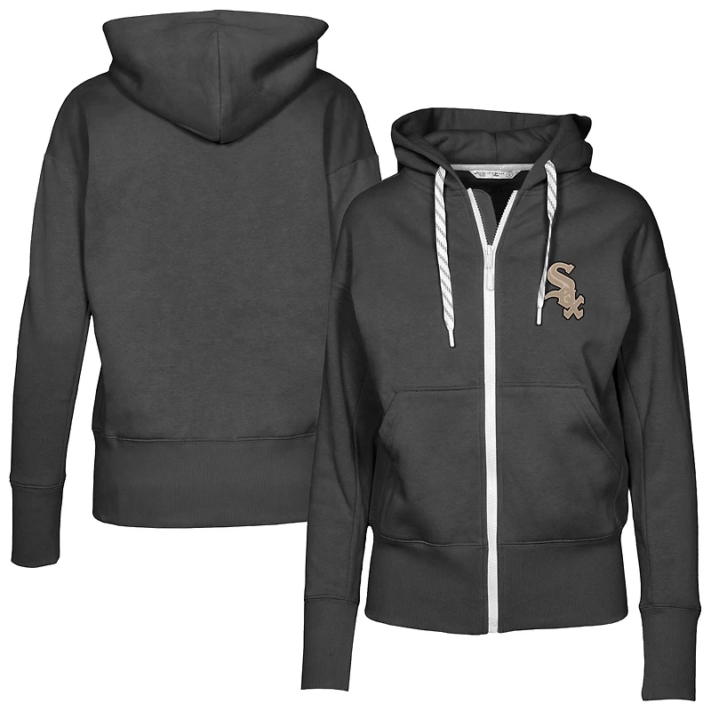 Women's Levelwear Black Chicago White Sox Gardinia Full-Zip Hoodie