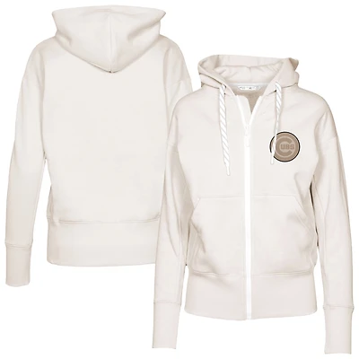 Women's Levelwear Khaki Chicago Cubs Gardinia Full-Zip Hoodie