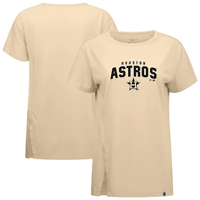 Women's Levelwear Khaki Houston Astros Influx Team Arch T-Shirt