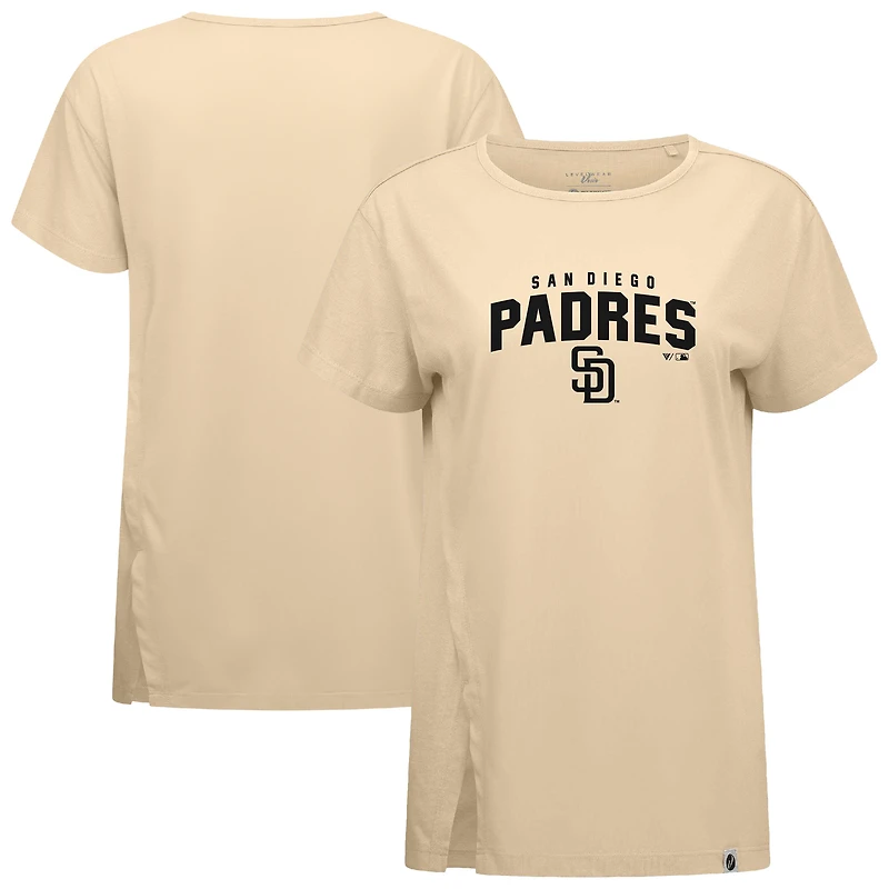 Women's Levelwear Khaki San Diego Padres Influx Team Arch T-Shirt