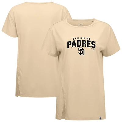 Women's Levelwear Khaki San Diego Padres Influx Team Arch T-Shirt