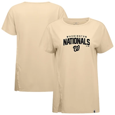 Women's Levelwear Khaki Washington Nationals Influx Team Arch T-Shirt