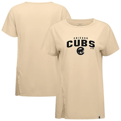 Women's Levelwear Khaki Chicago Cubs Influx Team Arch T-Shirt