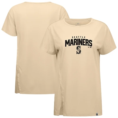 Women's Levelwear Khaki Seattle Mariners Influx Team Arch T-Shirt