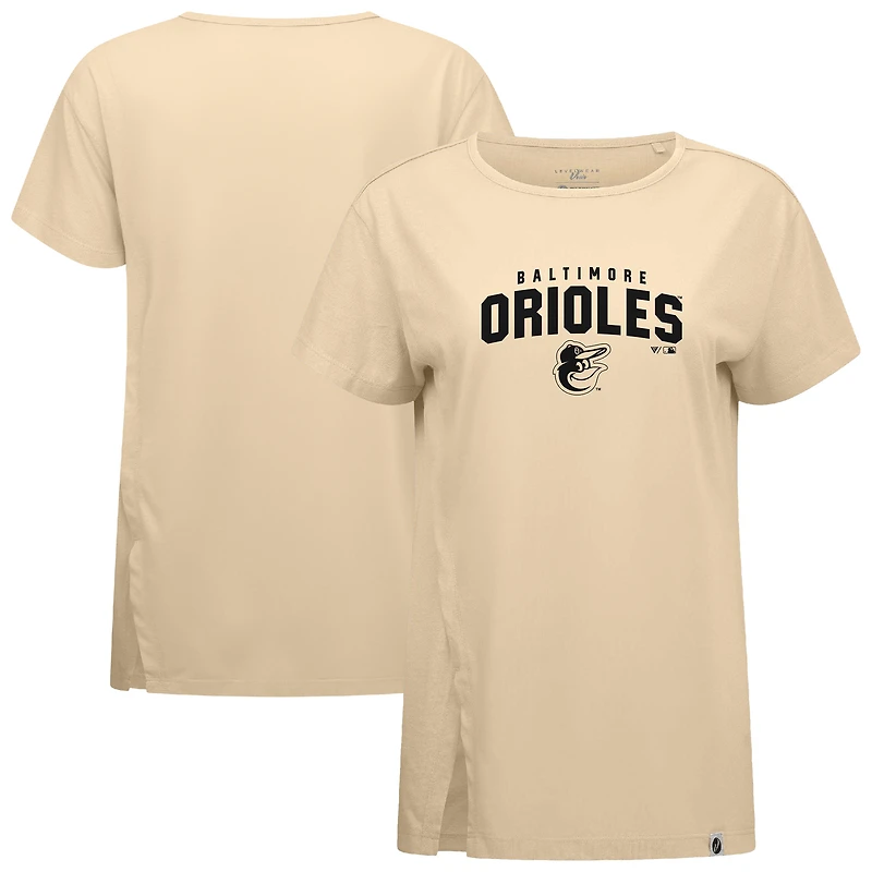 Women's Levelwear Khaki Baltimore Orioles Influx Team Arch T-Shirt