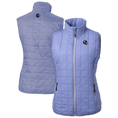 Women's Cutter & Buck Purple Minnesota Vikings Helmet Rainier PrimaLoft Eco Insulated Full-Zip Puffer Vest