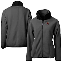 Women's Cutter & Buck Charcoal Washington Commanders Helmet Cascade Eco Sherpa Fleece Full-Zip Jacket
