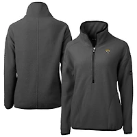 Women's Cutter & Buck Charcoal Jacksonville Jaguars  Cascade Eco Sherpa Fleece Half-Zip Jacket