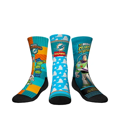 Youth Rock Em Socks Miami Dolphins Toy Story 3-Pack Crew Socks
