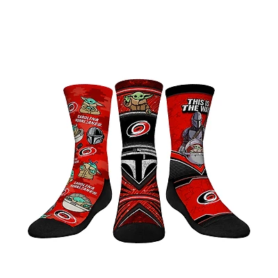 Youth Rock Em Socks Carolina Hurricanes The Mandalorian 3-Pack Crew Socks