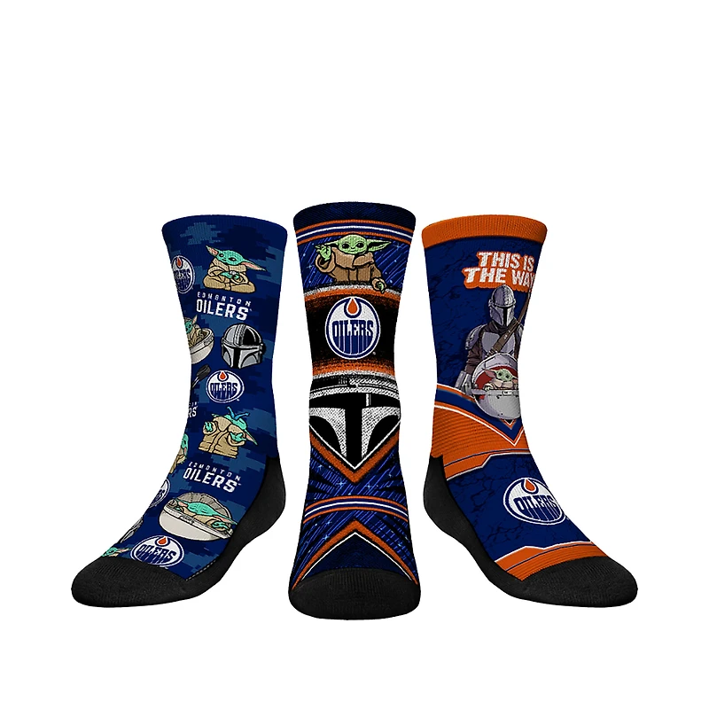 Youth Rock Em Socks Edmonton Oilers The Mandalorian 3-Pack Crew Socks