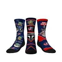 Youth Rock Em Socks Columbus Blue Jackets The Mandalorian 3-Pack Crew Socks