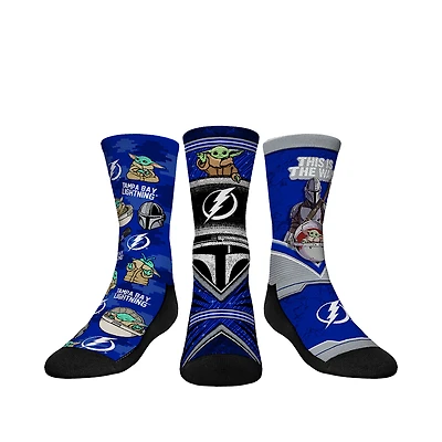Youth Rock Em Socks Tampa Bay Lightning The Mandalorian 3-Pack Crew Socks
