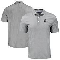 Men's Cutter & Buck Black Chicago Cubs  Pike Eco Diamond Dot Print Polo
