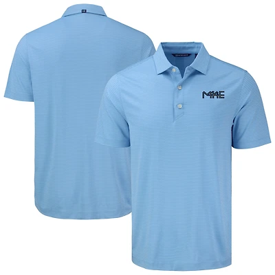 Men's Cutter & Buck Royal Milwaukee Brewers Forge Eco Fine Line Stripe Polo