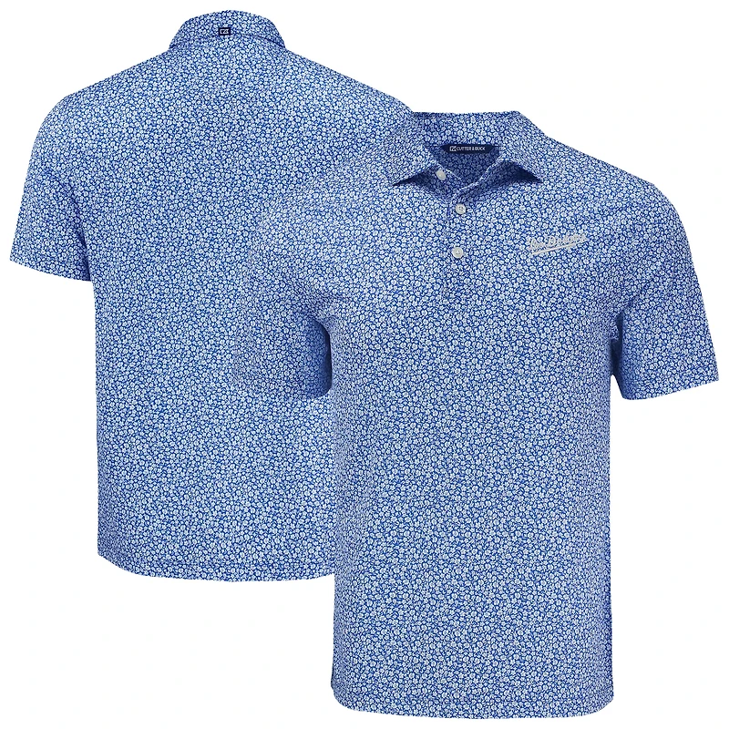 Men's Cutter & Buck Royal Los Angeles Dodgers Big & Tall Pike Eco Flora Print Recycled Polo