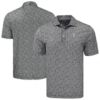 Men's Cutter & Buck Black Pittsburgh Pirates Big & Tall Pike Eco Flora Print Recycled Polo