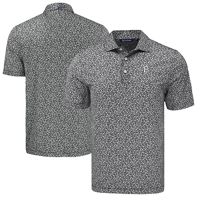 Men's Cutter & Buck Black Pittsburgh Pirates Big & Tall Pike Eco Flora Print Recycled Polo
