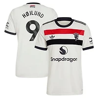 Men's adidas Originals Rasmus Højlund Cream Manchester United 2024/25 Third Replica Jersey