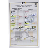 Julio Rodriguez Seattle Mariners Autographed Game-Used Lineup Card vs. Pittsburgh Pirates on May 28, 2023