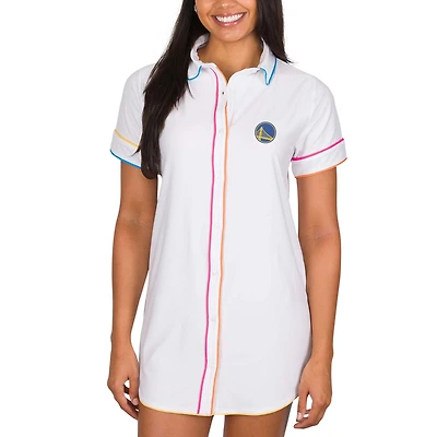 Women's Concepts Sport White Golden State Warriors Flutter Knit Nightshirt