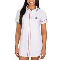 Women's Concepts Sport White Oklahoma City Thunder Flutter Knit Nightshirt