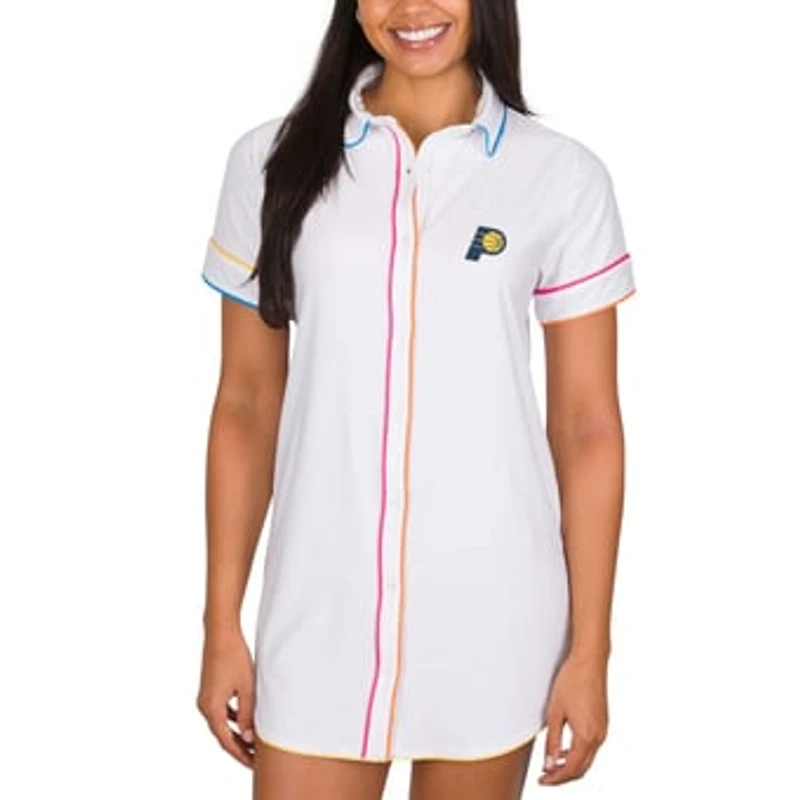 Women's Concepts Sport White Indiana Pacers Flutter Knit Nightshirt