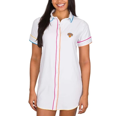 Women's Concepts Sport White New York Knicks Flutter Knit Nightshirt