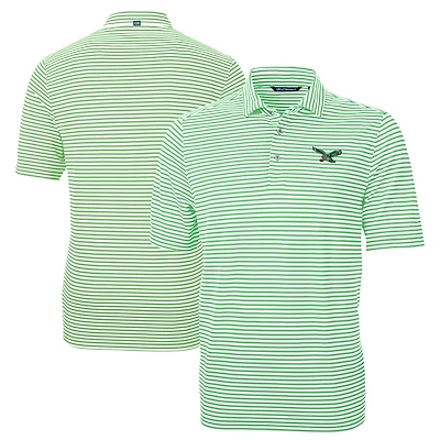 Men's Cutter & Buck Kelly Green Philadelphia Eagles  Virtue Eco Pique Stripe Recycled Polo