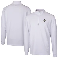 Men's Cutter & Buck  White New Orleans Saints Traverse Stretch Quarter-Zip Top
