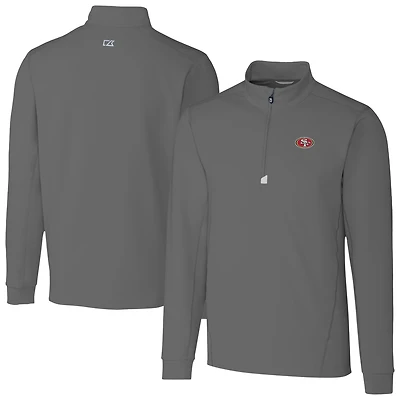 Men's Cutter & Buck  Gray San Francisco 49ers Traverse Stretch Quarter-Zip Top