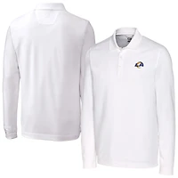 Men's Cutter & Buck White Los Angeles Rams Advantage Eco Pique DryTec Tri-Blend Polo