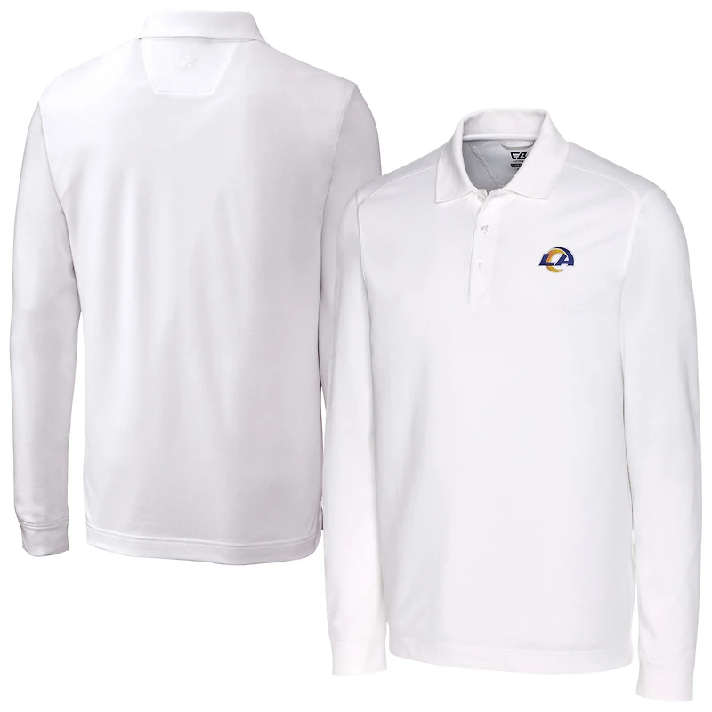 Men's Cutter & Buck White Los Angeles Rams Advantage Eco Pique DryTec Tri-Blend Polo