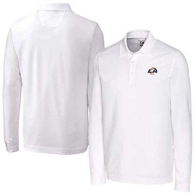 Men's Cutter & Buck White Los Angeles Rams Advantage Eco Pique DryTec Tri-Blend Polo