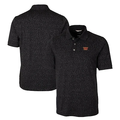Men's Cutter & Buck Black Washington Commanders Big & Tall Advantage Space Dye DryTec Tri-Blend Polo
