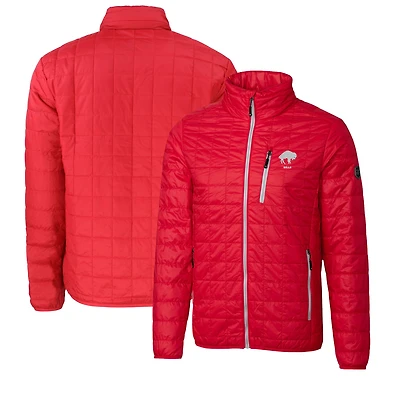 Men's Cutter & Buck  Red Buffalo Bills Big & Tall Rainier PrimaLoft Eco Insulated Full-Zip Puffer Jacket