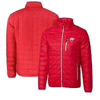 Men's Cutter & Buck  Red Buffalo Bills Big & Tall Rainier PrimaLoft Eco Insulated Full-Zip Puffer Jacket