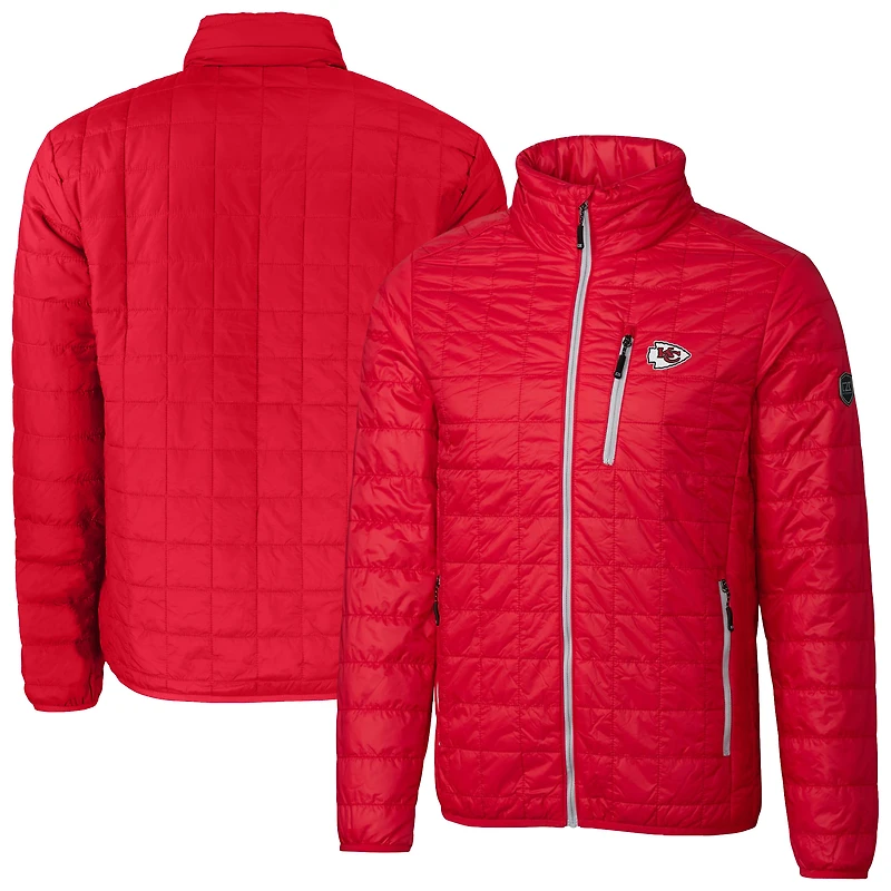 Men's Cutter & Buck Red Kansas City Chiefs Big & Tall Rainier PrimaLoft Eco Insulated Full-Zip Hoodie Puffer Jacket