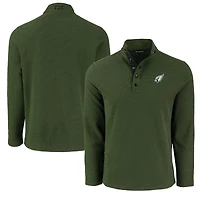 Men's Cutter & Buck Green Arizona Cardinals Hunts Point Eco Textured Fleece Recycled Half-Snap Sweatshirt
