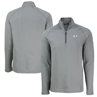 Men's Cutter & Buck Heather San Francisco 49ers Peshastin Eco Fleece Tri-Blend Raglan Recycled Quarter-Zip Jacket