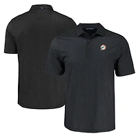 Men's Cutter & Buck Black Miami Dolphins Pike Eco Shadow Check Print Recycled Polo