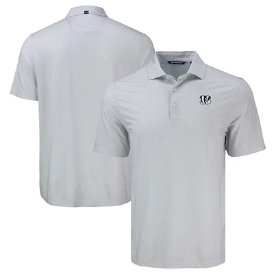 Men's Cutter & Buck Gray Cincinnati Bengals Pike Eco Diamond Dot Print Polo