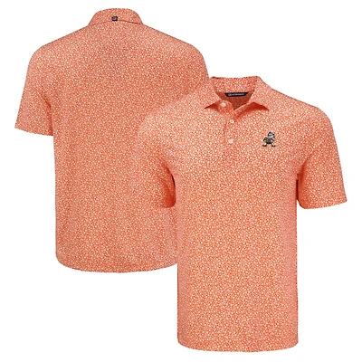 Men's Cutter & Buck Cleveland Browns Pike Eco Flora Print Polo