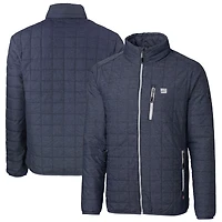 Men's Cutter & Buck Anthracite New York Giants Big & Tall Rainier PrimaLoft Eco Insulated Full-Zip Puffer Jacket