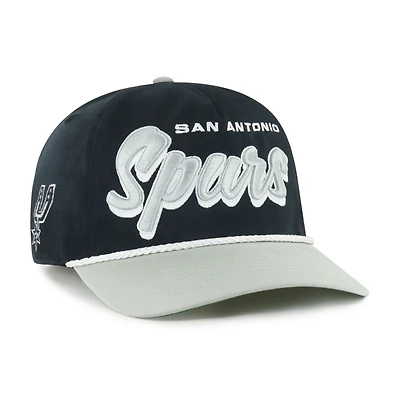 Men's '47 Black/Silver San Antonio Spurs Dropshadow Rope Hitch Adjustable Hat
