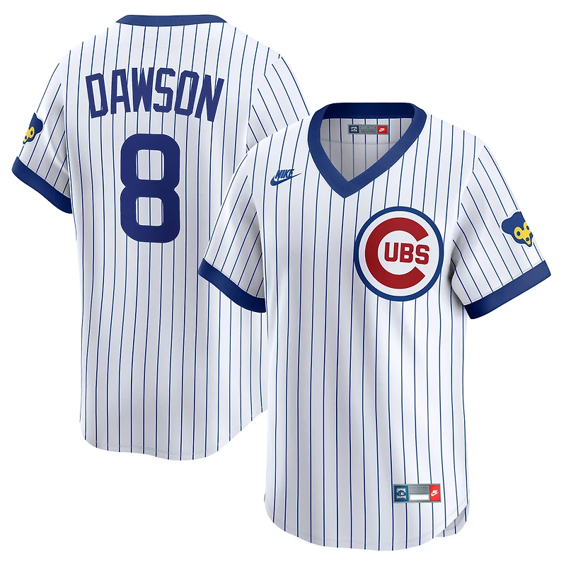 Men's Nike Andre Dawson White Chicago Cubs Throwback Cooperstown Collection Limited Jersey