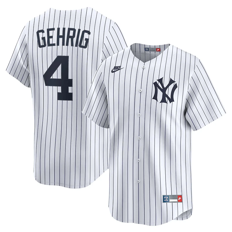 Men's Nike Lou Gehrig White New York Yankees Throwback Cooperstown Collection Limited Jersey
