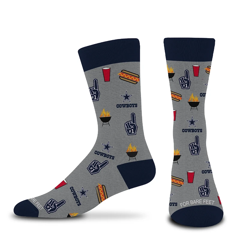 Unisex For Bare Feet  Gray Dallas Cowboys Tailgate Crew Socks